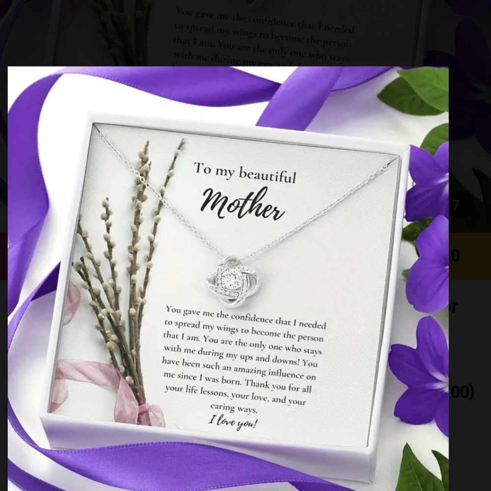 Rhinestone Pendant Necklace Gift Box For Mom